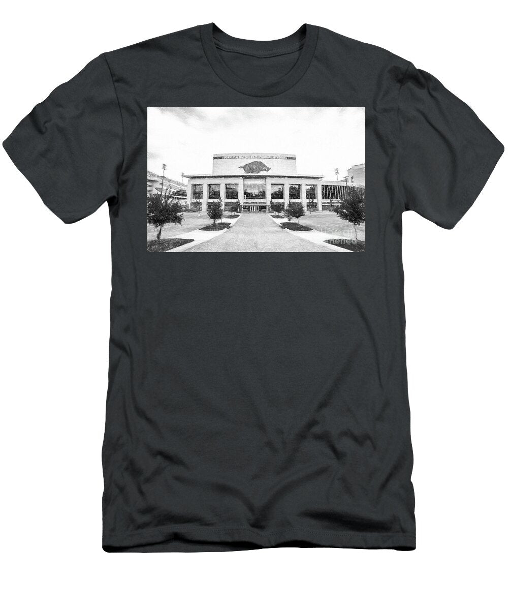 Where the Hogs Play Bw Sketch Scott Pellegrin T-Shirt