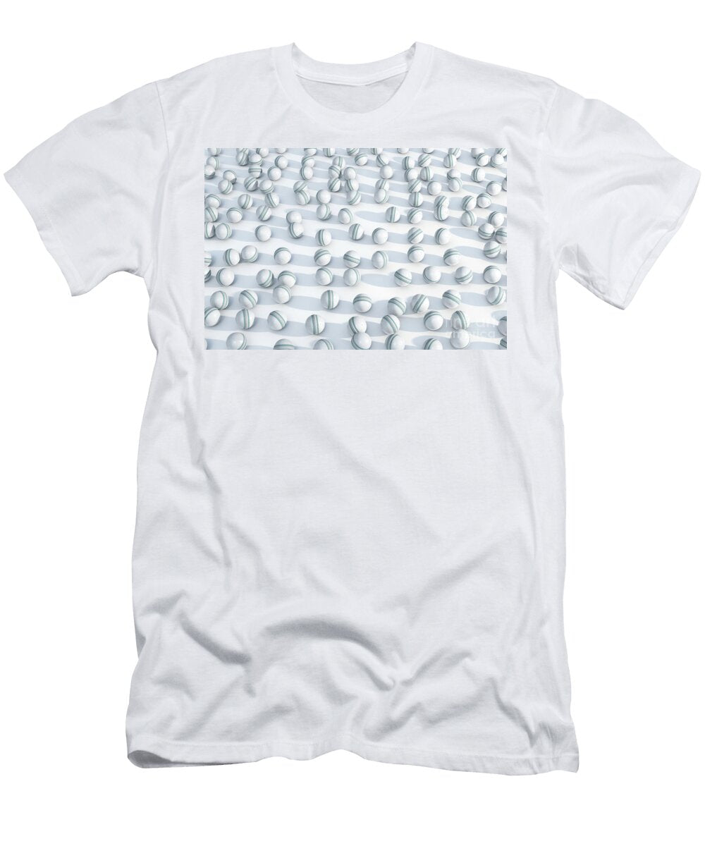 White Cricket Sports Ball Array Allan Swart T-Shirt