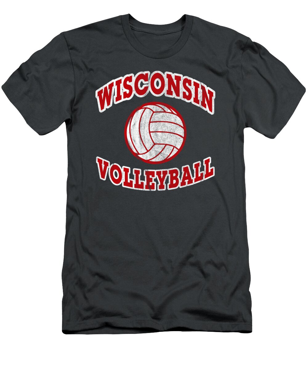 Wisconsin Volleyball Classic Style Vintage Distressed Jayjay Lyle T-Shirt
