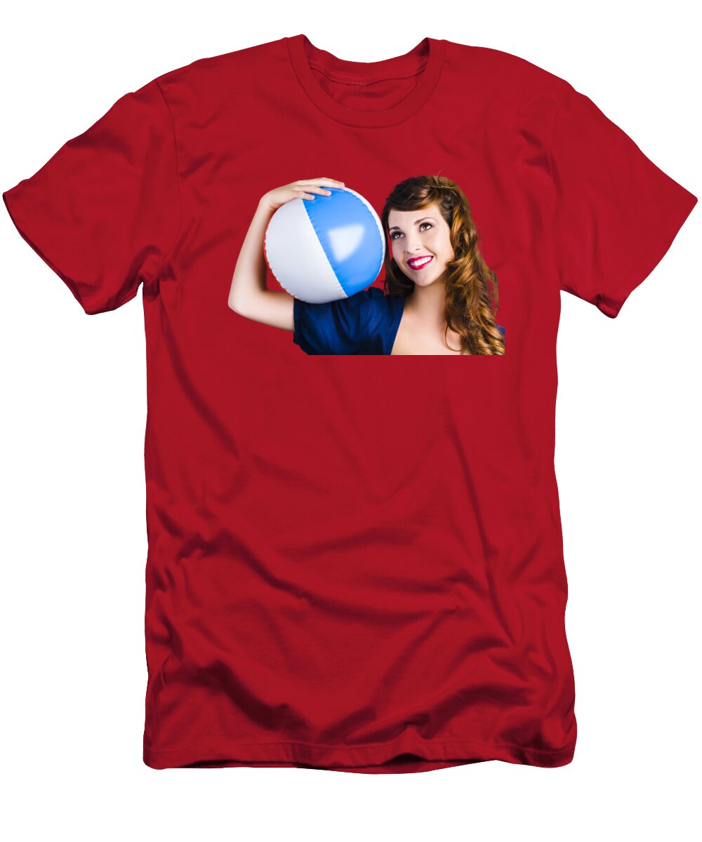 Woman with Beach Ball Jorgo Photography T-Shirt