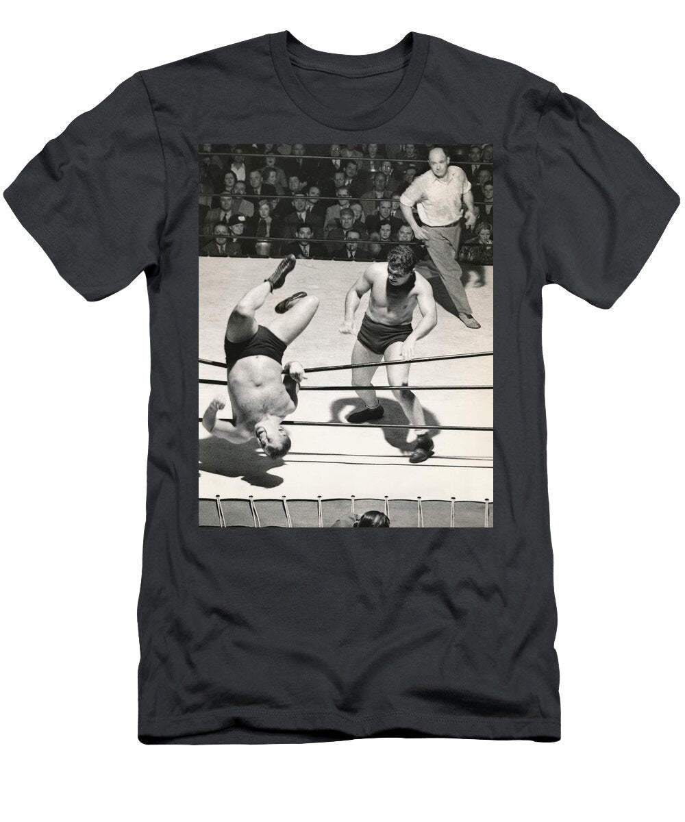 Wrestler Thrown Out of Ring Underwood Archives T-Shirt