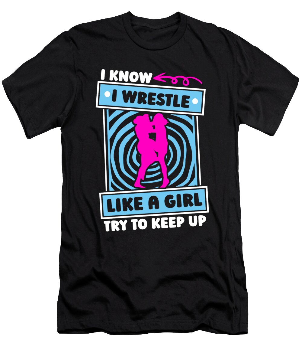 Wrestling Girl Wrestle Wrestler Crazy Squirrel T-Shirt