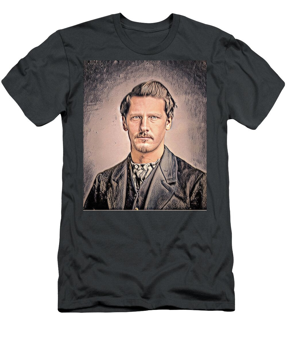 Wyatt Berry Stapp Earp Lawman Drawing V1 John Straton T-Shirt