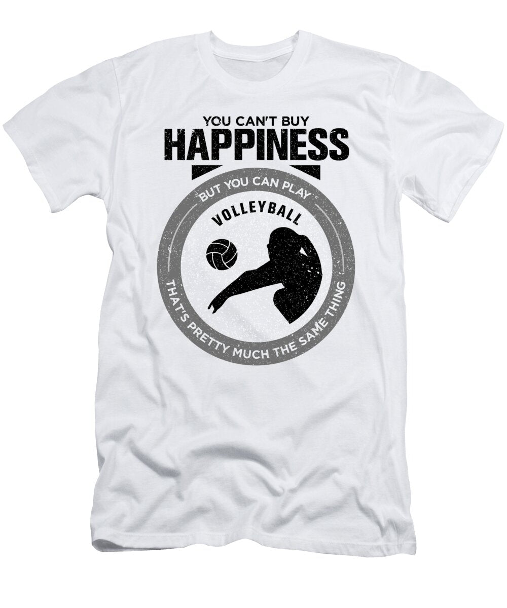 You Cant Buy Happiness But You Can Play Volleyball Thats Pretty Much the Same Thing Orange Pieces T-Shirt