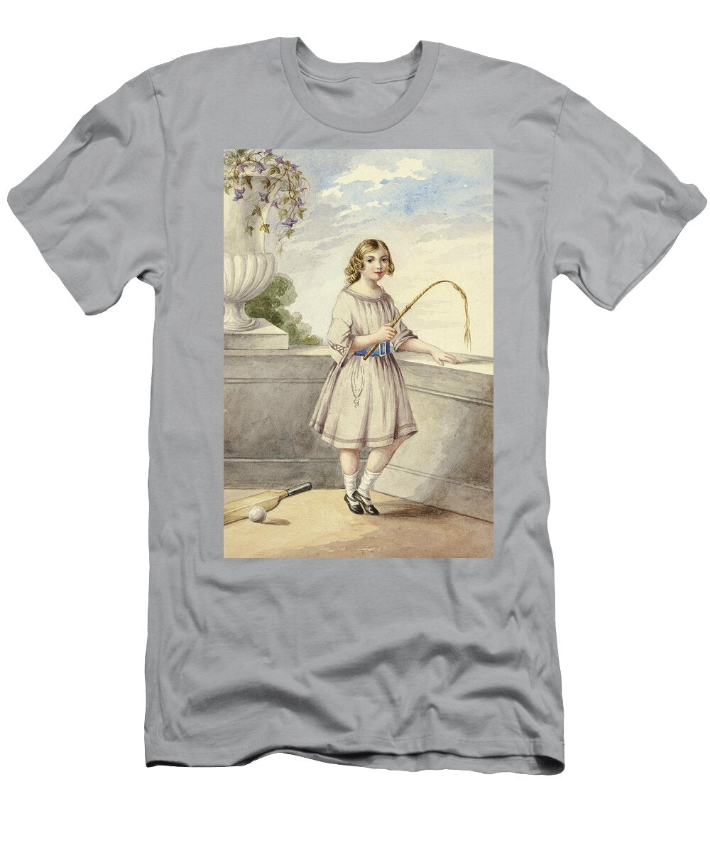 Young Girl with Crop and Cricket Bat Elizabeth Murray T-Shirt