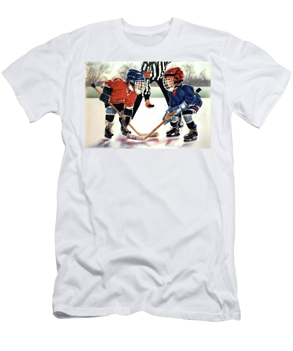 Youth Hockey Face Off David Flett T-Shirt